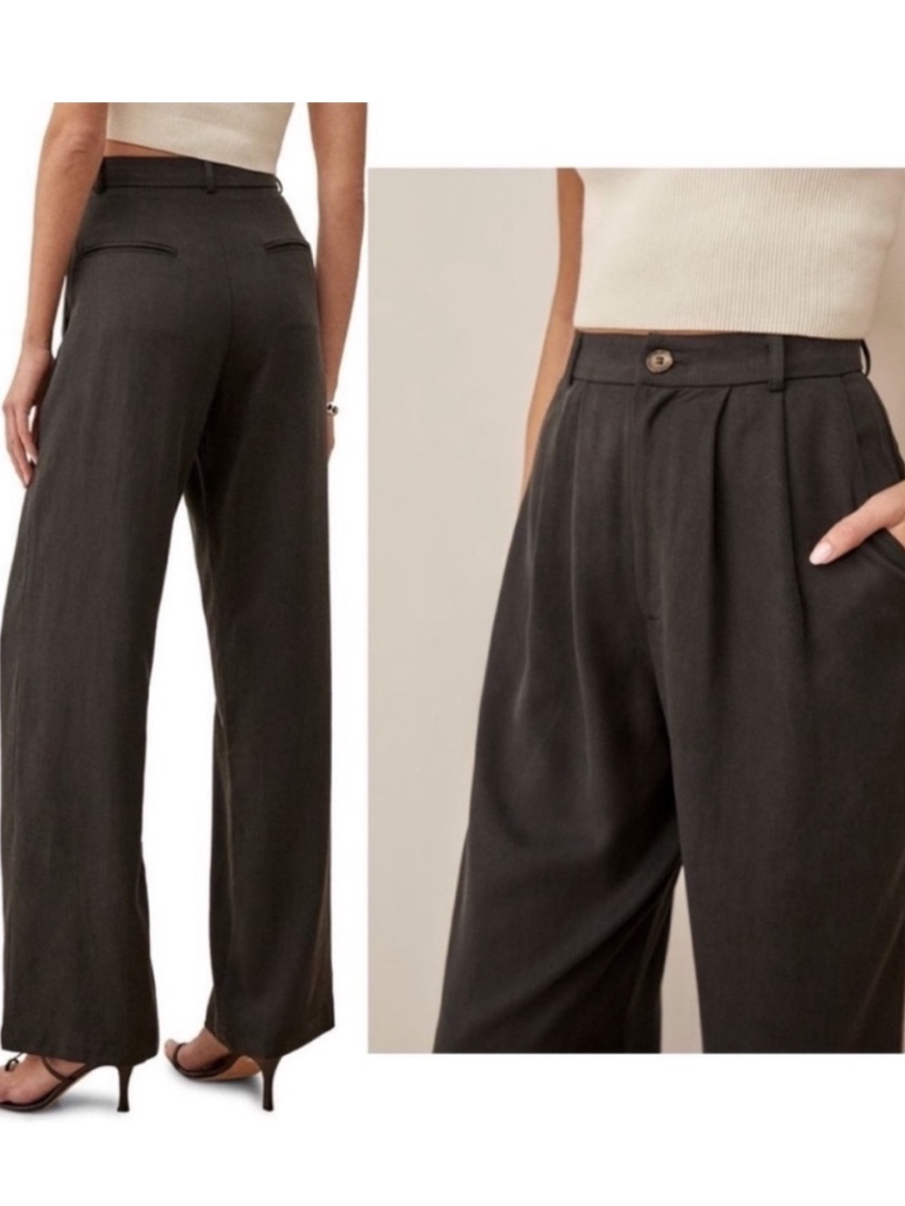 Reformation Mason Pants Black 4 - Picture 4 of 12